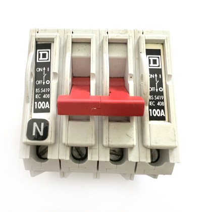 Square D QO4-100M 100A 100 Amp 3 4 Pole Phase 3P+N Isolator Main Switch Disconnector